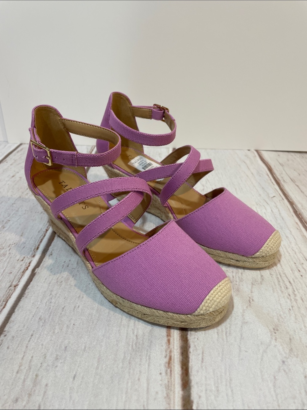 NWT Talbots Lilac Espadrille 7 Wedge Sandals Lyndsay Strappy Ankle Shoes NEW